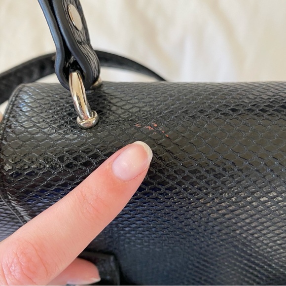 Urban Expressions Black Faux Crocodile Leather Mini Backpack - Picture 7 of 7